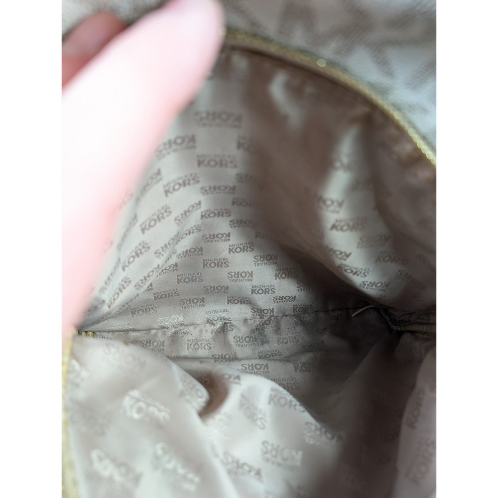 Michael Kors Backpack READ Signature Leather White Cream Beige - Picture 16 of 16